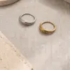 Wholesale Unisex Geometric Rings Made Of 316 Stainless Steel With PVD Coated 18K Real Gold Plating Featuring Surgical Steel Craft