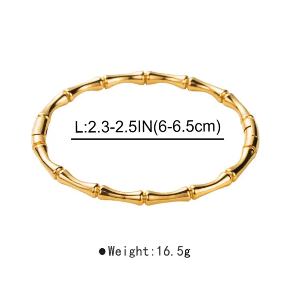 Wholesale 304 Stainless Steel Color Block Vacuum Plating Golden Plated Modern Style Simple Style Enamel Bangle