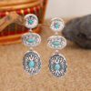 oly-fc1f4d67ea990f812725ae69e3805a38 Wholesale retro Western wind turquoise oval earrings personality exaggerated earrings