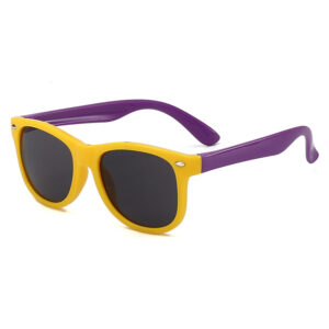 Yellow frame purple feet Gray piece / Children's sunglasses