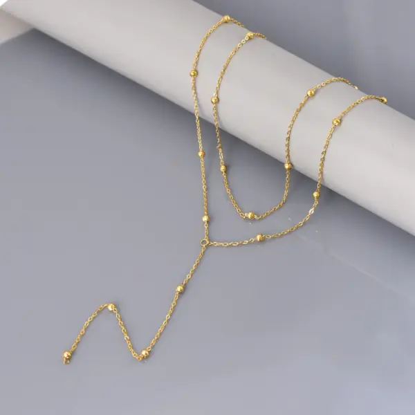 oly-fc2ec21d2c60dd4e6dd13d7795403e04 Wholesale 304 Stainless Steel Solid Color PVD Coated 18K Real Gold Plated Simple Style Waterproof Non Tarnish Cable Chain Lobster Trigger Clasp Closure Necklace