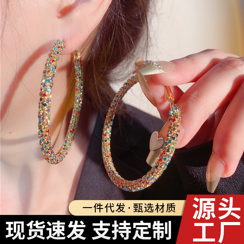 Wholesale European and American New Design, Exaggerated Earrings, Accessible Luxury, High-End Large Circle Earrings, Personalized Fashion Earrings