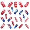 oly-fc49a2a6eceb1ede17453f2a7e413479 Wholesale Moderate Length European Nail Stickers White Eagle Star Stripes Design Independence Day Theme Nail Stickers