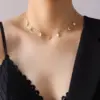 Wholesale PVD Coated Real Gold Plated 18K Gold Star 304 Stainless Steel Fashion Waterproof Non Tarnish 304 Stainless Steel Necklace