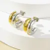 Wholesale 1 Pair Basic Simple Style C Shape Plating 304 Stainless Steel Ear Studs