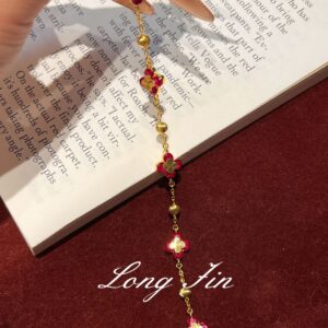Sl520 four leaves zhiqu gold red corundum bracelet