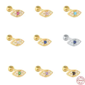 Wholesale 1 Piece Ear Cartilage Rings & Studs Fashion Devil'S Eye 925 Sterling Silver Plating Rhinestones