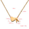 Wholesale  Personalized Fashion Stainless Steel Pendant Golden Heart English Letters Small Hole Beads A- Z Couple Necklace