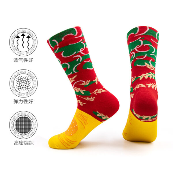 oly-fc8f4c16ba2dbcfc18a8c476159c4970 Wholesale Burger Socks Creative Cotton Socks Autumn and Winter Mid-barrel Christmas Gift Casual Couple Boxed Socks