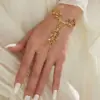 Wholesale A Copper Material Classical Style Wheat Spike Geometric 18K Gold Plated Paperclip Chain Women's Interlocking Bracelet
