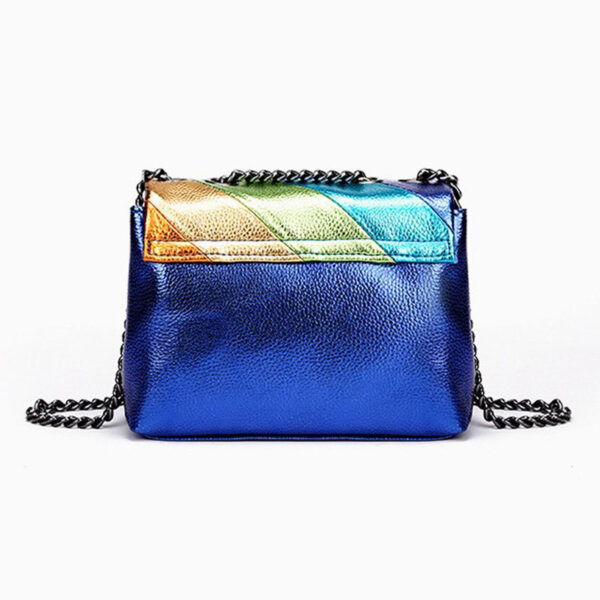 oly-fc8f926865549ec5b51b8b51c257cb76 Wholesale Fashion Women's Bag Rainbow Contrasting Color Splicing Bag Eagle Bird Head Chain Shoulder Crossbody Bag Women's Bag