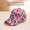Wholesale Fashionable Printed Flag Baseball Cap Adjustable Hard Top Sunshade Performance Celebration Performance Daily Casual Polyester Fiber