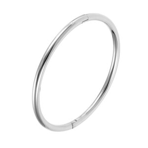 Plain steel color egg-shaped bracelet