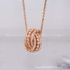 Wholesale Electroplated alloy double-ring transfer bead necklace clasp