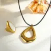 Wholesale Irregular Jewelry Set For Women In 304 Stainless Steel With 18K Real Gold Plated Coating Thickness 0.03µm, Perfect For Independence Day