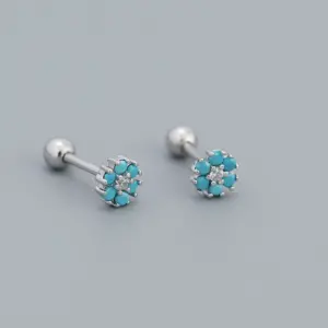 White Gold Color (Turquoise) / 925 Silver