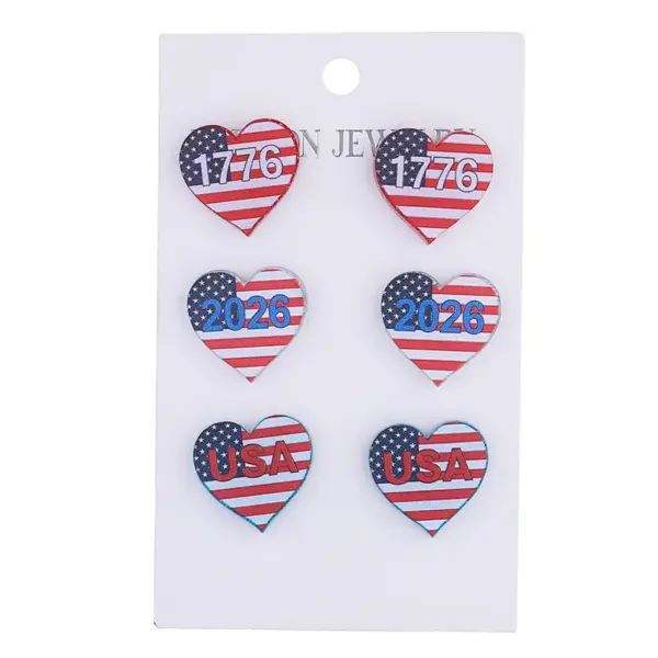 oly-fceadcf4c9264102c9472a0518d2d410 Wholesale National Flag Acrylic Earrings With Tassel, Iron Ear Pins, Designed For Women, 1 Pair