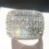 Wholesale Geometric Claw Setting Ring For Women In Copper With White K Plated Water Plating And Zircon Inlay