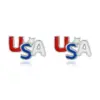 Wholesale Fashionable Alloy American Flag Independence Day Ear Cuff Geometric Pattern Zinc Alloy Universal Match Women's Asymmetric Earring