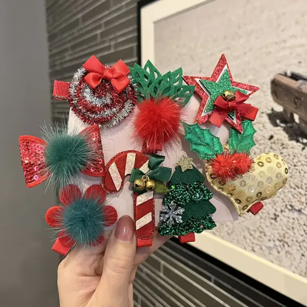 oly-fd1ad2a1a51486cd53454c57470ba35d Wholesale Christmas Girl's Hair Clip Shiny Sequins Festival Decoration Bell Flower Ring Side Clip Cute Girl's Hair Accessories