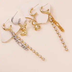Wholesale 1 Pair Luxurious Simple Style Commute Tassel Copper Drop Earrings