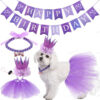 Wholesale Pet Birthday Party Decoration Dog Birthday Gauze Skirt Decoration Bone Necklace Crown Set