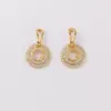 Wholesale Summer Refreshing Diamond-Embedded Easy-Pull Can Letter Plated 14K Real Gold Copper Geometric Pattern Earrings Light Luxury High-End Niche Temperament Stud Earrings