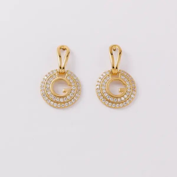Wholesale Summer Refreshing Diamond-Embedded Easy-Pull Can Letter Plated 14K Real Gold Copper Geometric Pattern Earrings Light Luxury High-End Niche Temperament Stud Earrings