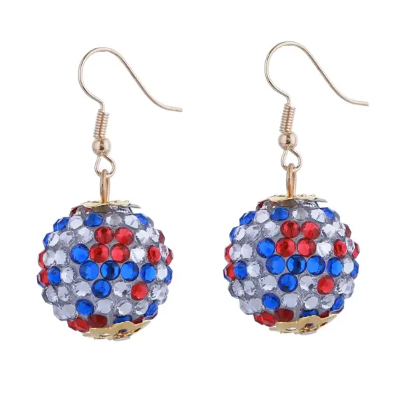 oly-fd5dd513428bd2643ebaea78a2114ba2 Wholesale National Flag Acrylic Earrings With Tassel, Iron Ear Pins, Designed For Women, 1 Pair