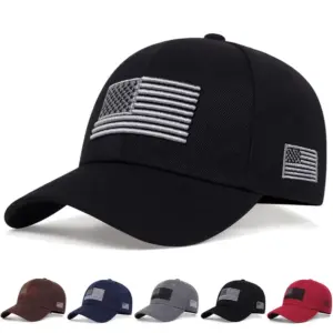 Wholesale American Flag Sport Outdoor Women's Baseball Cap With Curved Brim, Polyester Material And Embroidery Craft