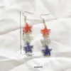 Wholesale 1 Pair Retro Color Block Plating Arylic Iron Aluminum Silver Plated Drop Earrings