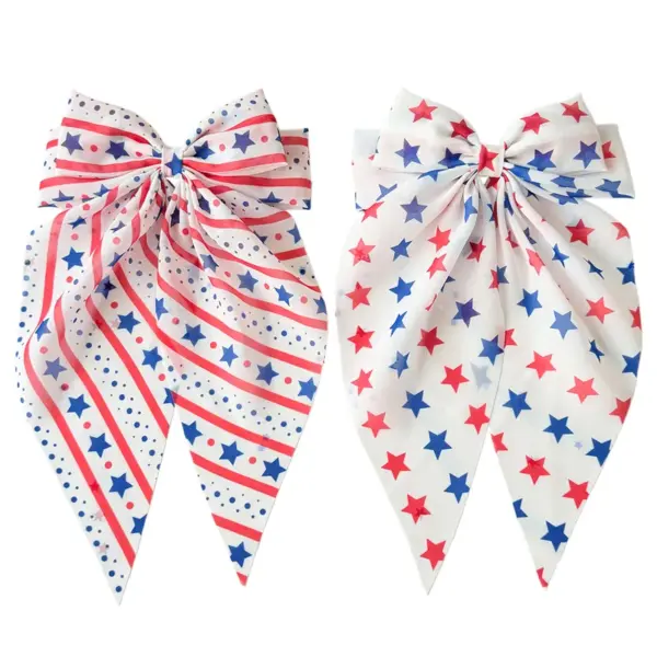 Wholesale American Flag Hairpin For Women In Spring, Made Of Chiffon, Perfect For Independence Day