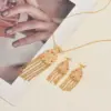 Wholesale Geometric Tassel Jewelry Set For Women In Electroplated Copper With 18K Real Gold Plated And Seed Bead Inlay Featuring O Chain