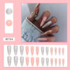 Wholesale Long pointed flash leopard nail art gold foil line leopard spot girls nail 24 box