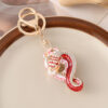 oly-fdae4317ad5084c2cf90c6f615941b5b Wholesale Creative Color Diamond-encrusted Zodiac Snake Car Keychain Zodiac Animal Bag Pendant Small Gift