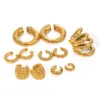 Wholesale 304 Stainless Steel C Shape Solid Color PVD Coated 18K Real Gold Plated Real Gold Plated 18K Gold Vacation Simple Style IG Style Waterproof Non Tarnish Asymmetrical Gold Ear Cuffs