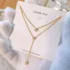 Wholesale PVD Coated Round Titanium Steel IG Style Simple Style Waterproof Non Tarnish 304 Stainless Steel Layered Necklaces