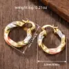 Wholesale Three-dimensional Geometric Earrings For Women In Copper With KC Golden Water Plating And 0.03µm Thickness