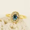 Wholesale PVD Coated 18K Gold Plated Square Water Droplets Heart Shape Stainless Steel Shiny Waterproof Non Tarnish Open Ring