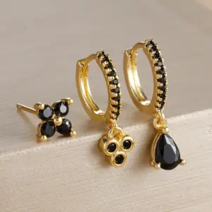 E1639 Gold - Black, Three Pieces as a Set