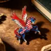 Wholesale Horse Pin Made of Zinc Alloy Featuring Diamond Craftsmanship, Perfect Flag Brooches for Independence Day - Nihaojewelry