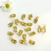 Wholesale 18K Gold Plated Copper Color Retention Rectangular Colorful Zircon Twelve Constellation Stone Pendant DIY Jewelry Hanging Water Plated Imitation Gold Geometric