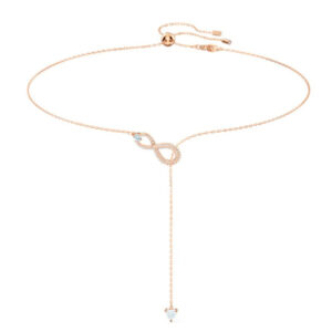 8-shaped rose gold tassel necklace