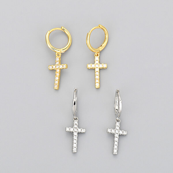oly-fe18a5597881847564e8a703d1cf8e00 Wholesale Cross Earrings for Women with Diamond Zircon Simple Versatile Earrings Selling Wholesale Earrings Fashion