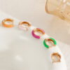 Wholesale color drop oil C- shaped earrings women’s fashion temperament niche design geometric earrings