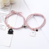 oly-fe44409b22ef87ba0b96d0ab31b0b985 Wholesale Black and White Ghost Bracelet Couple Bracelet Pair for Boyfriend Small Leather Case Heart Magnet Attraction Bracelet Headband for Women