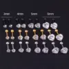 Wholesale Ear Cartilage Rings & Studs Fashion Heart 316L Stainless Steel Waterproof Non Tarnish Surgical Steel Zircon Vacuum Plating