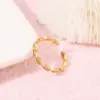 Wholesale Geometric Open Rings For Women In Copper With 14K Real Gold Plating And Zircon Inlay, Perfect Birthday Gift