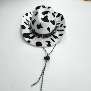 Wholesale Western cowboy hat milk pattern Top Hat sun hat cute baby doll hat birthday party hat mini pet hat