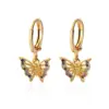 Wholesale 304 Stainless Steel Copper Cross Butterfly PVD Coated Real Gold Plated IG Style Classic Style Waterproof Non Tarnish Plating Drop Earrings Earrings Ear Studs